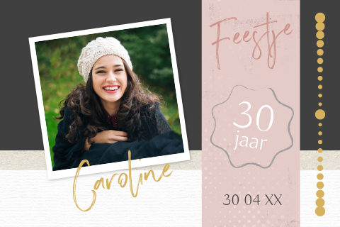 Uitnodiging voor een verjaardagsfeest met foto en doodle